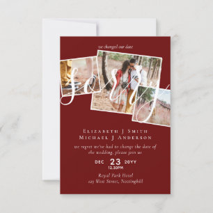 Carte DÉSOLÉ ! Remise du mariage Changement de date PHOT