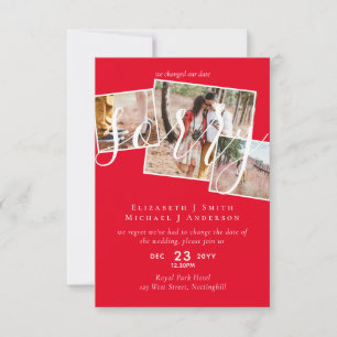 Carte DÉSOLÉ ! Remise du mariage Changement de date PHOT