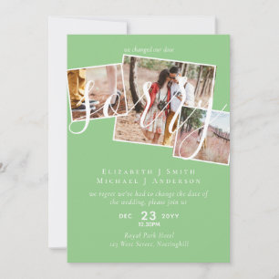 Carte DÉSOLÉ ! Remise du mariage Changement de date PHOT