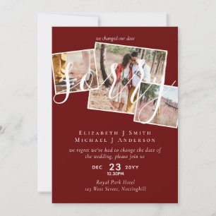 Carte DÉSOLÉ ! Remise du mariage Changement de date PHOT