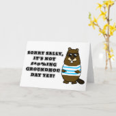 Carte Désolé Sally, ce n'est pas #*@%ing Jour de marmott (Fleur jaune)