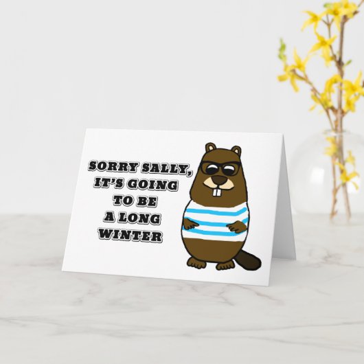 Carte Désolé Sally, long hiver (Fleur jaune)