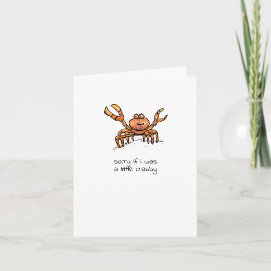 Carte Désolé Si J'Étais Crabby (Devant)