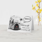 Carte Désolé, vous ne vous sentez pas bien triste Chien  (Fleur jaune)