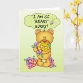 Carte désolée "Beary" désolé avec l'ours et les (Fleur jaune)