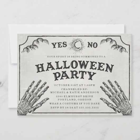 Carte d'esprit | Invitation de la fête d'Halloween (Devant)