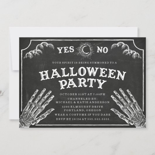 Carte d'esprit | Invitation de la fête d'Halloween (Devant)