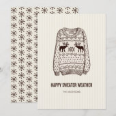 Carte d'essentiels de vacances de Sweater démodé (Devant / Derrière)