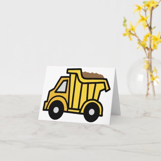 Carte Dessin à clip avec un camion à pompe de constructi (Fleur jaune)