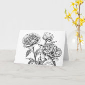 Carte Dessin à l'encre de pivoine (Fleur jaune)