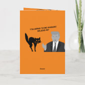 Carte Dessin amusant de Donald Trump sur Happy Halloween (Dos)