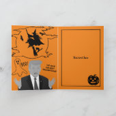 Carte Dessin amusant de Donald Trump sur Happy Halloween (Intérieur)
