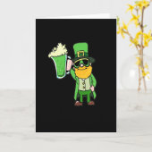 Carte Dessin amusant irlandais Leprechaun (Fleur jaune)
