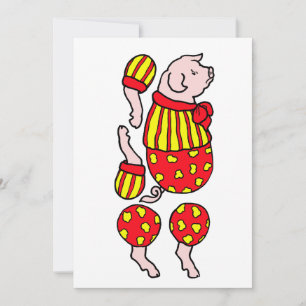 Carte dessin animé cirque cochon papier animal poupée ar