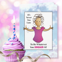Dessin animé d'anniversaire d'une femme ethnique d