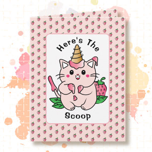 Carte Dessin animé de chat mignon glace moderne annivers