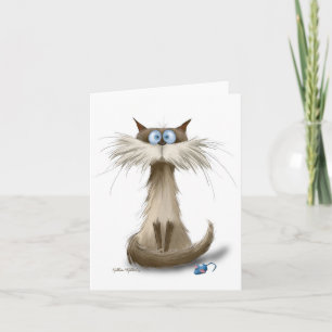 Carte Dessin animé de chat siamois
