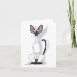 Carte Dessin animé de chat siamois grand et excentrique
