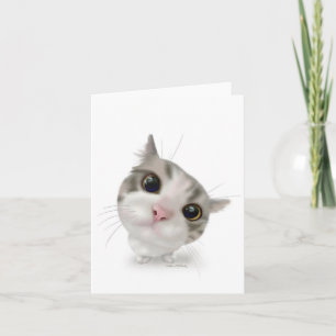 Carte Dessin animé de chaton tabby mignon