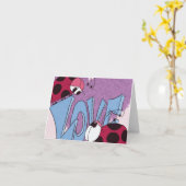 Carte Dessin animé de coccinelle adorable amour (Fleur jaune)