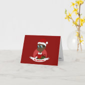 Carte Dessin animé de garçon de Noël mignon (Fleur jaune)