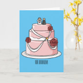 Carte dessin animé de gâteau mariage (Fleur jaune)