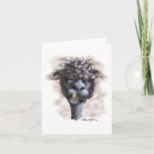 Carte Dessin animé de lama dément