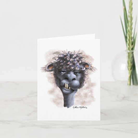 Carte Dessin animé de lama dément (Devant)