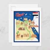 Carte dessin animé de l'Égypte (Devant / Derrière)