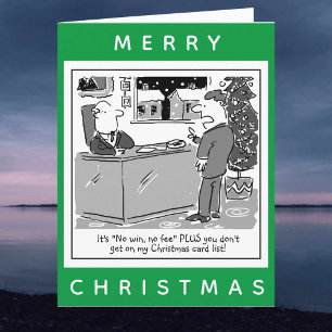 Carte Dessin animé de Noël d'avocat et de client