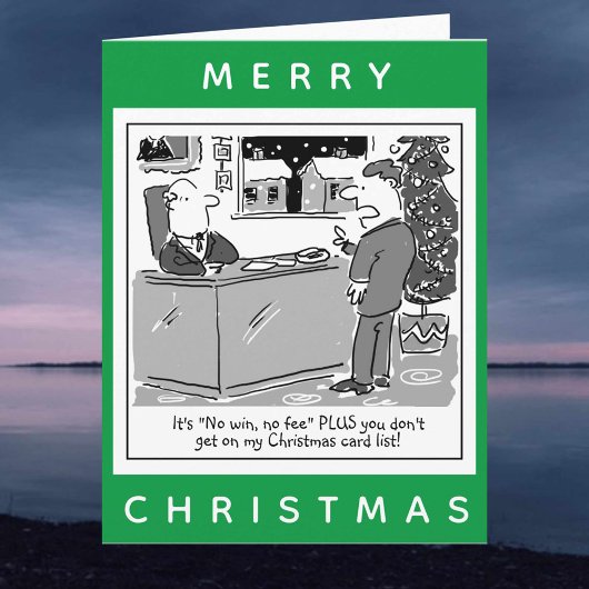 Carte Dessin animé de Noël d'avocat et de client