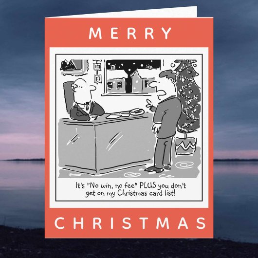 Carte Dessin animé de Noël d'avocat et de client