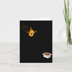 Carte Dessin animé de nugget de poulet volant drôle de p