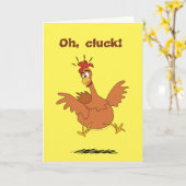 Carte Dessin animé de poulet drôle pour l'anniversaire d (Fleur jaune)