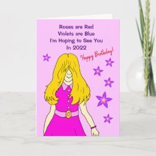 Carte Dessin animé drôle d'anniversaire en confinement p