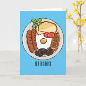 Carte dessin animé du petit-déjeuner anglais (Fleur jaune)