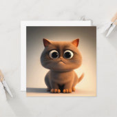 Carte dessin animé illustration d'un chat mignon (Devant/Arrière en situation)