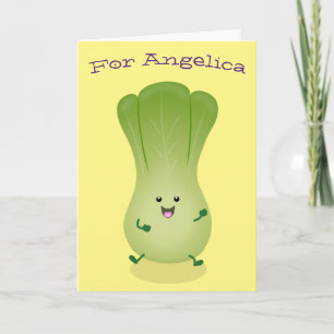 Carte dessin animé mignon de bok choy
