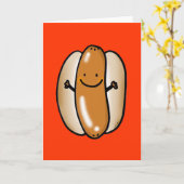 Carte dessin animé saucisson hot dog (Fleur jaune)