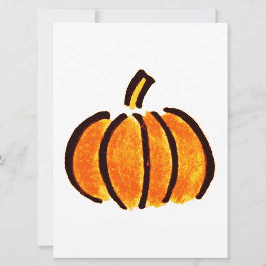 Carte Dessin au crayon Citrouille d'Halloween, Citrouill (Devant)