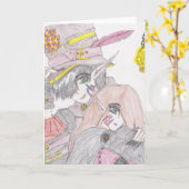 Carte Dessin au crayon couleur éffrayant Halloween (Fleur jaune)