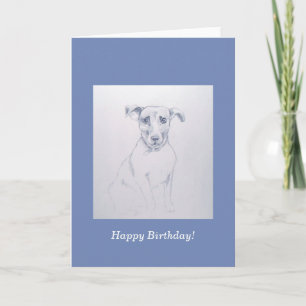 Carte Dessin au crayon d'un chien Jack Russell mignon