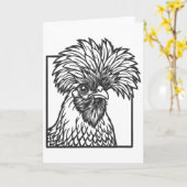 Carte Dessin au trait de poule polonaise - Conception dr (Fleur jaune)