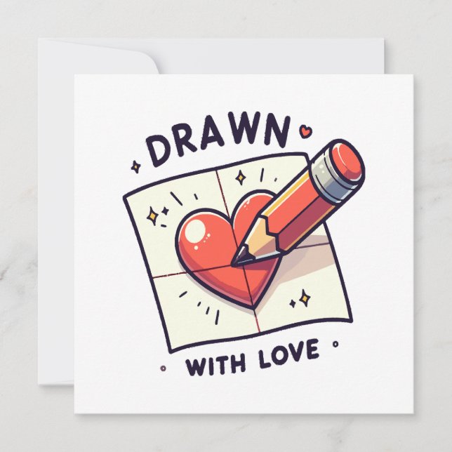 Carte Dessin avec amour (Devant)