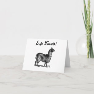 Carte Dessin charmant d'un lama, tatouage d'animal migno