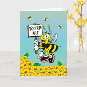 Carte Dessin d'abeille pour Fête des pères (Fleur jaune)