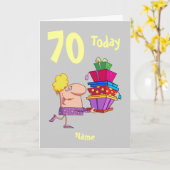 Carte Dessin d'anniversaire personnalisé le 70e jour de  (Fleur jaune)