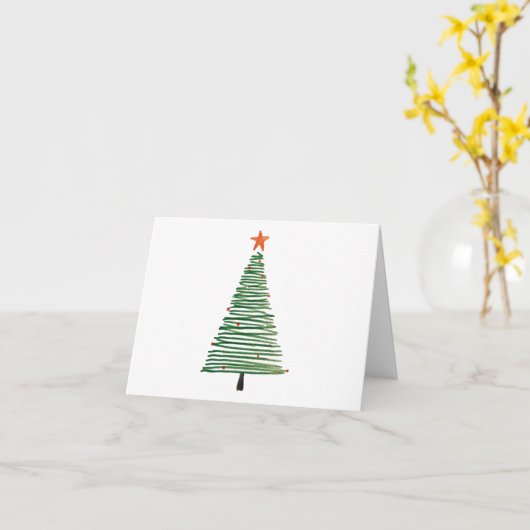 Carte dessin d'arbre de Noël (Fleur jaune)