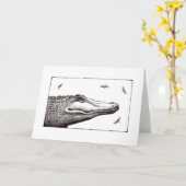 Carte Dessin d'art d'amusement de libellules d'alligator (Fleur jaune)