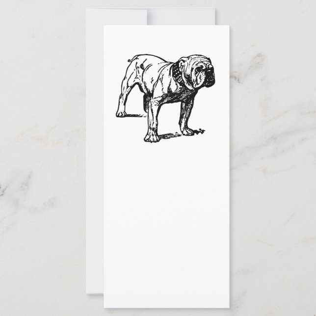 Carte dessin de bulldog (Devant)